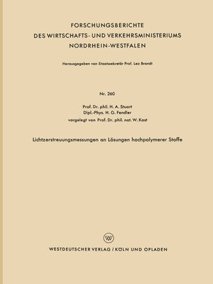 cover image of Lichtzerstreuungsmessungen an Lösungen hochpolymerer Stoffe